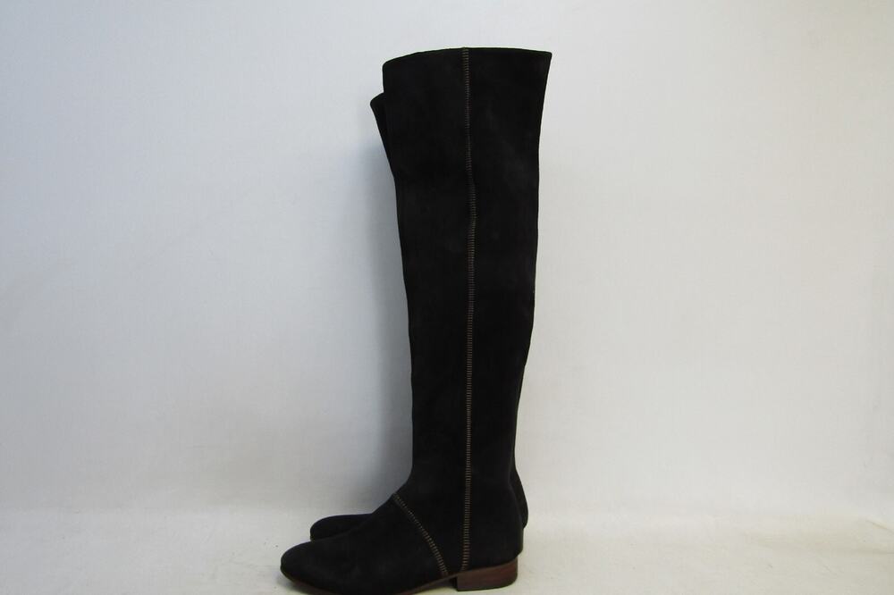 Free People Womens Size 38 EUR Black Suede Zip Fashion 22" Shaft Boots